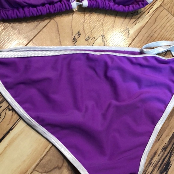 Purple string bikini US Polo Assn bikini purple  size L bottom S top women’s - Picture 5 of 10